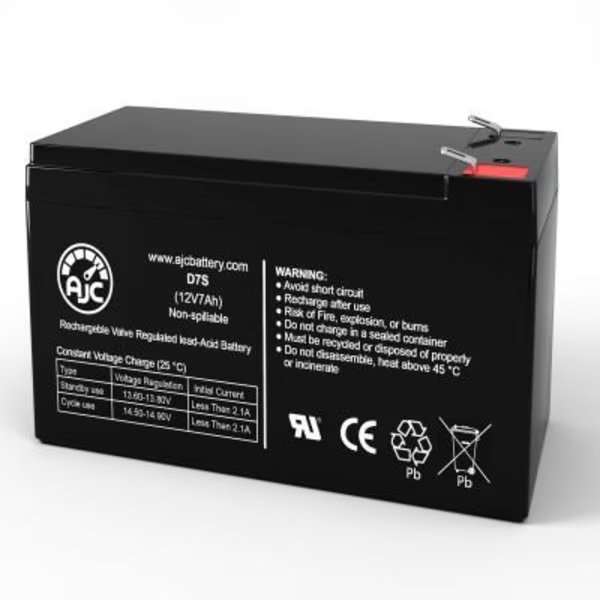 AJC Altronix AL6246C Alarm Replacement Battery 7Ah, 12V, F1, Battery Clerk, Mfr#: AJC-D7S-J-0-186159